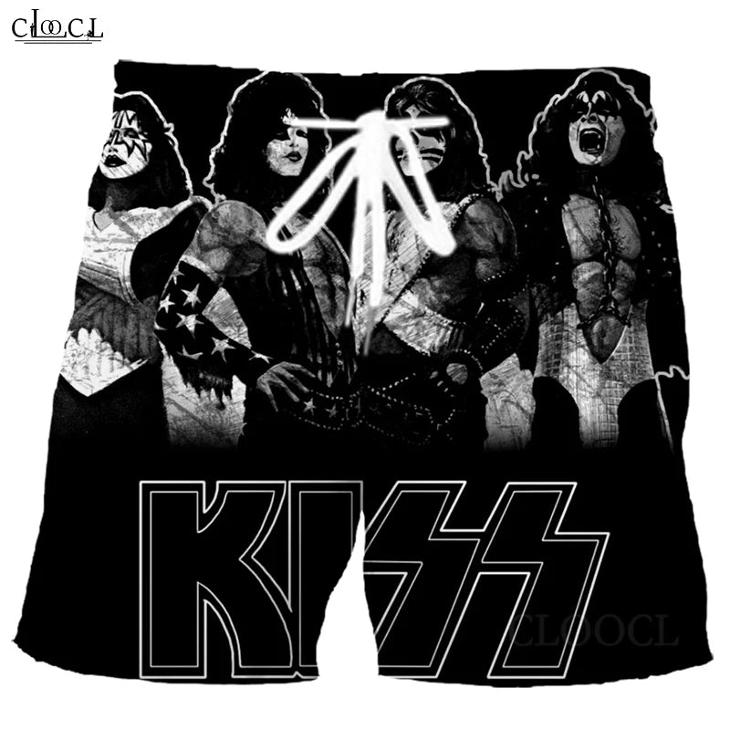 KISS Band 3D Print Men's Summer Fashion Shorts For Comfort - Premium shorts from Lizard Vigilante - Just $30.99! Shop now at Lizard Vigilante