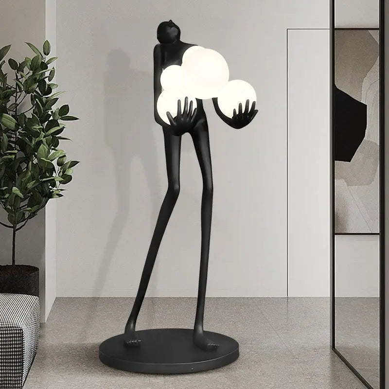 Modern Human Body Resin Decorative Abstract Statue Sculpture Lamp Floor Art Light Women Lady Home Decor Animal Decorative Bronze