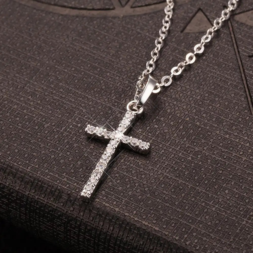 Fashion  Cross Pendants dropshipping Golden Silver  Color Crystal Jesus Cross Pendant Necklace Jewelry For Men/Women Wholesale - Premium  from Lizard Vigilante - Just $1.99! Shop now at Lizard Vigilante