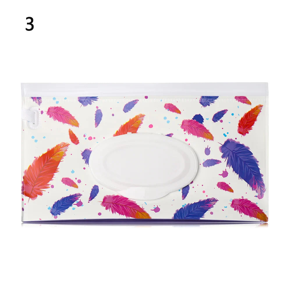 NEW Portable EVA Baby Wet Wipe Holder Case Reusable Refillable Wet Wipe Bag Tissue Box Snap-Strap Cosmetic Pouch Home Storage