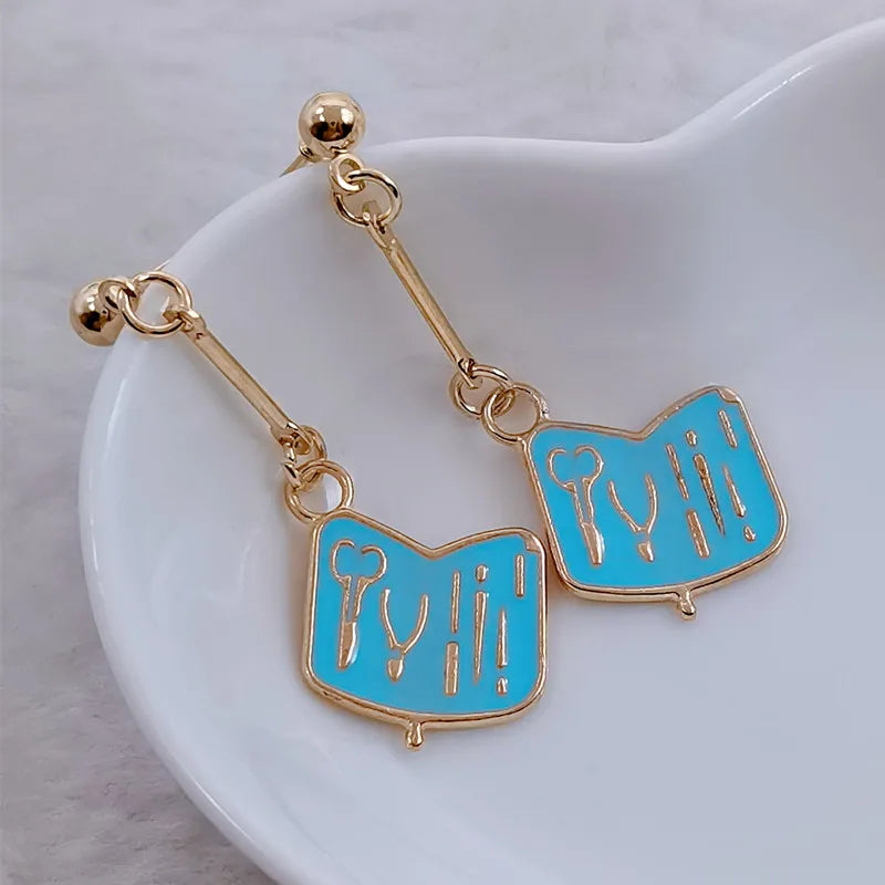 Creative nail salon art nail polish enamel earrings ladies girls gifts