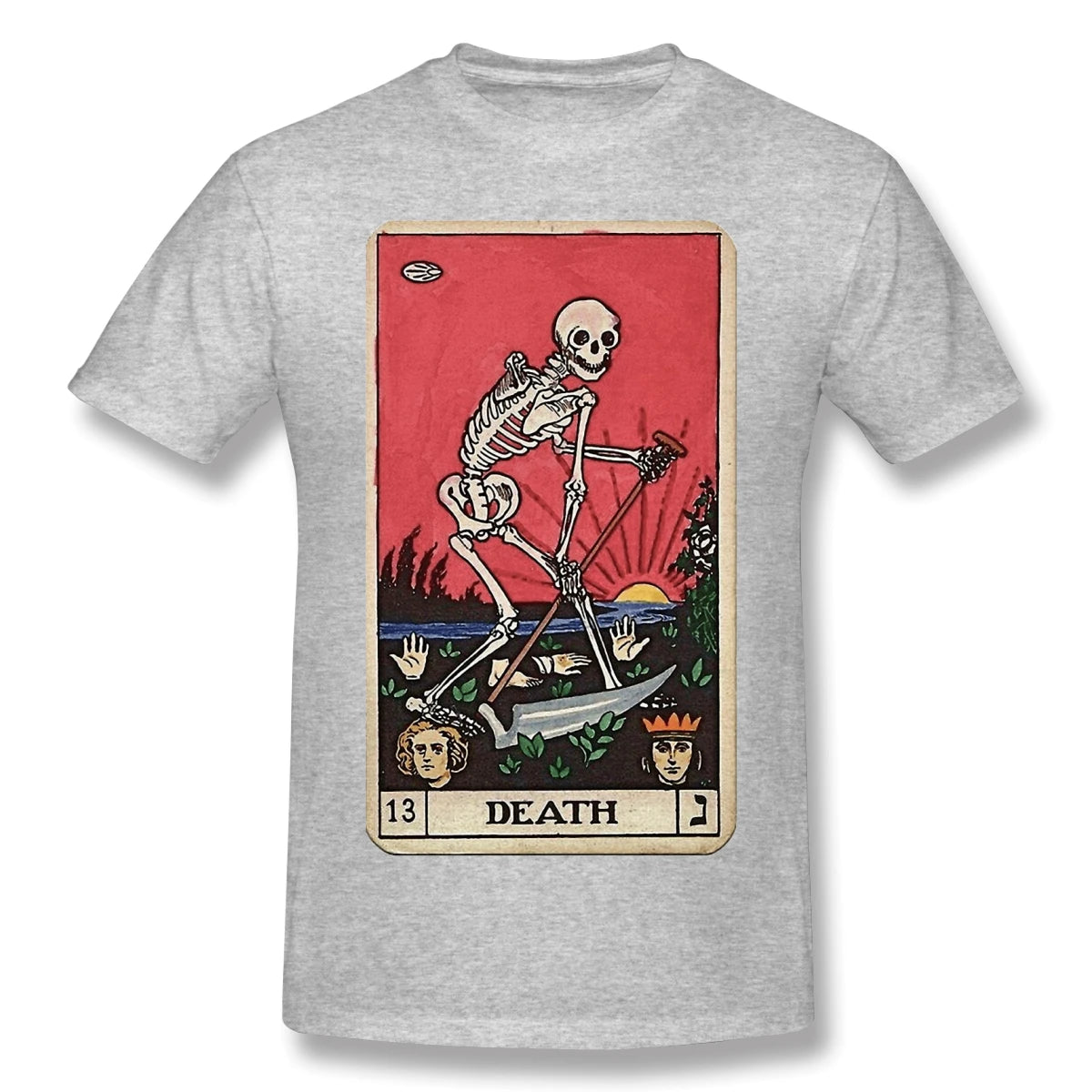 Death Tarot Card Gothic T-Shirts for Men Funny Crewneck Cotton T Shirt - Lizard Vigilante