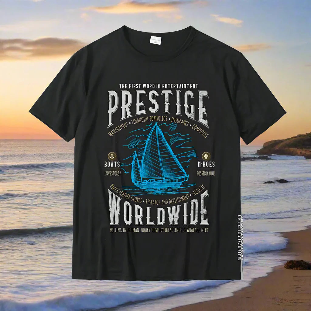 Prestige Worldwide Step Brothers Boats Graphic Long Sleeve T-Shirt – Classic Crew Neck, Hip-Hop & Punk Inspired Cotton Top for Adults - Premium tee from Lizard Vigilante - Just $23.88! Shop now at Lizard Vigilante