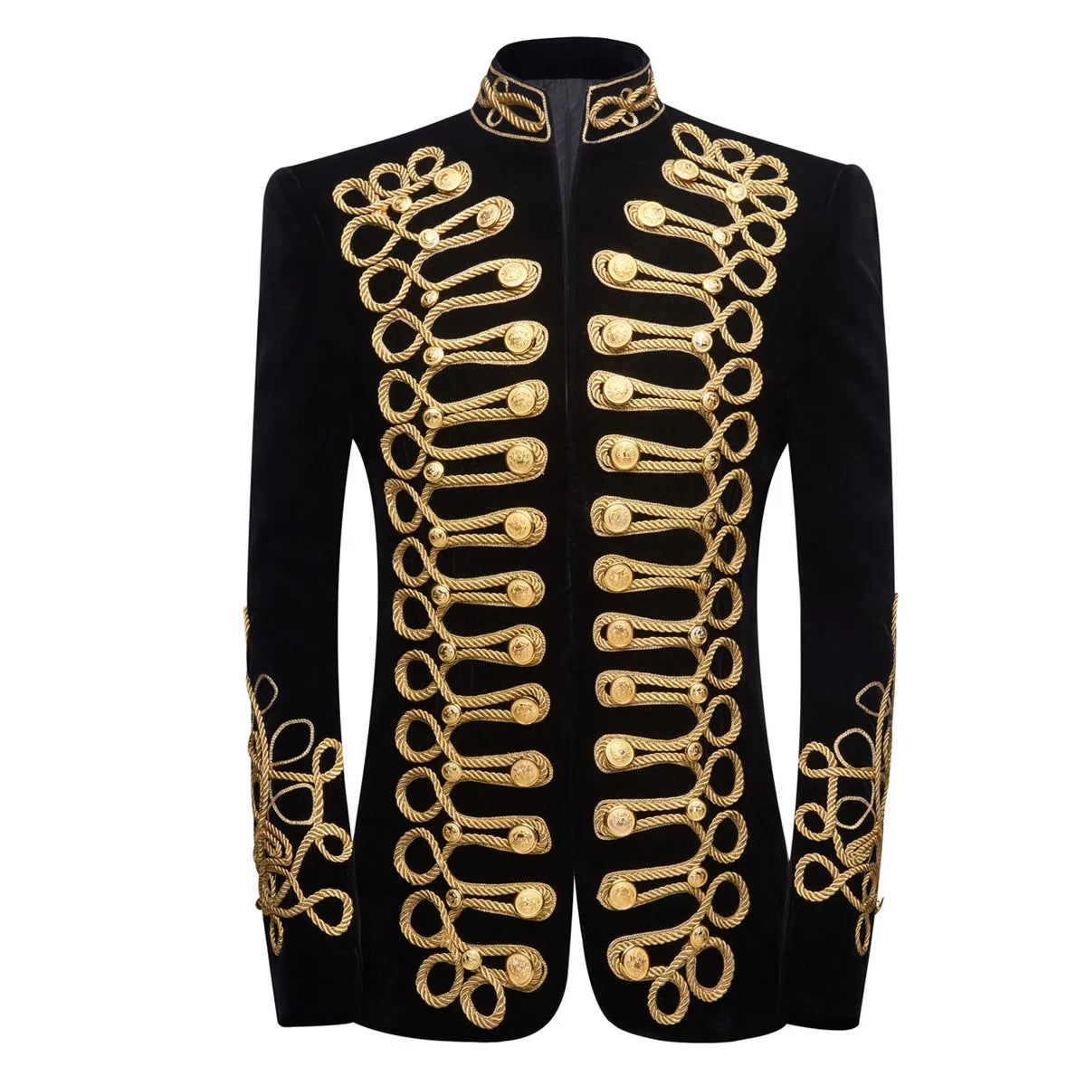 Mens Black Gold Embroidery Velvet Suit Blazer Party Banquet Stage Clothes for Singers Men High Quality Handmake blazer masculino - Premium  from Lizard Vigilante - Just $182.99! Shop now at Lizard Vigilante