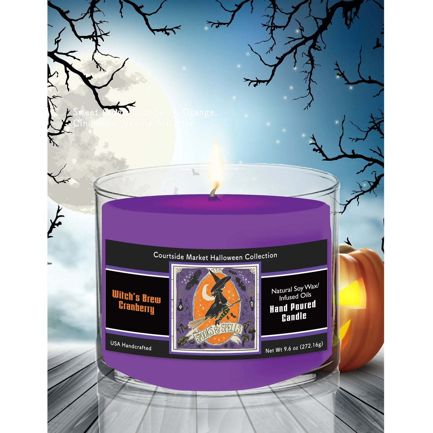 TD Courtside Market Stay Creepy II Soy Wax Scented Candle in Glass Jar