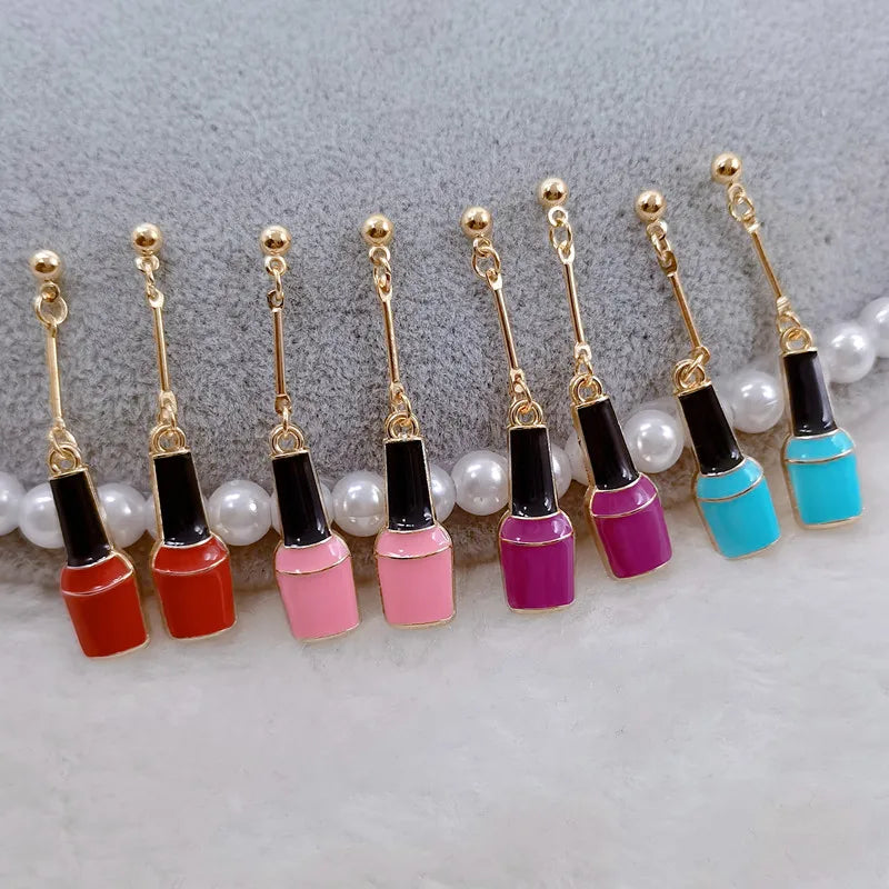 Creative nail salon art nail polish enamel earrings ladies girls gifts
