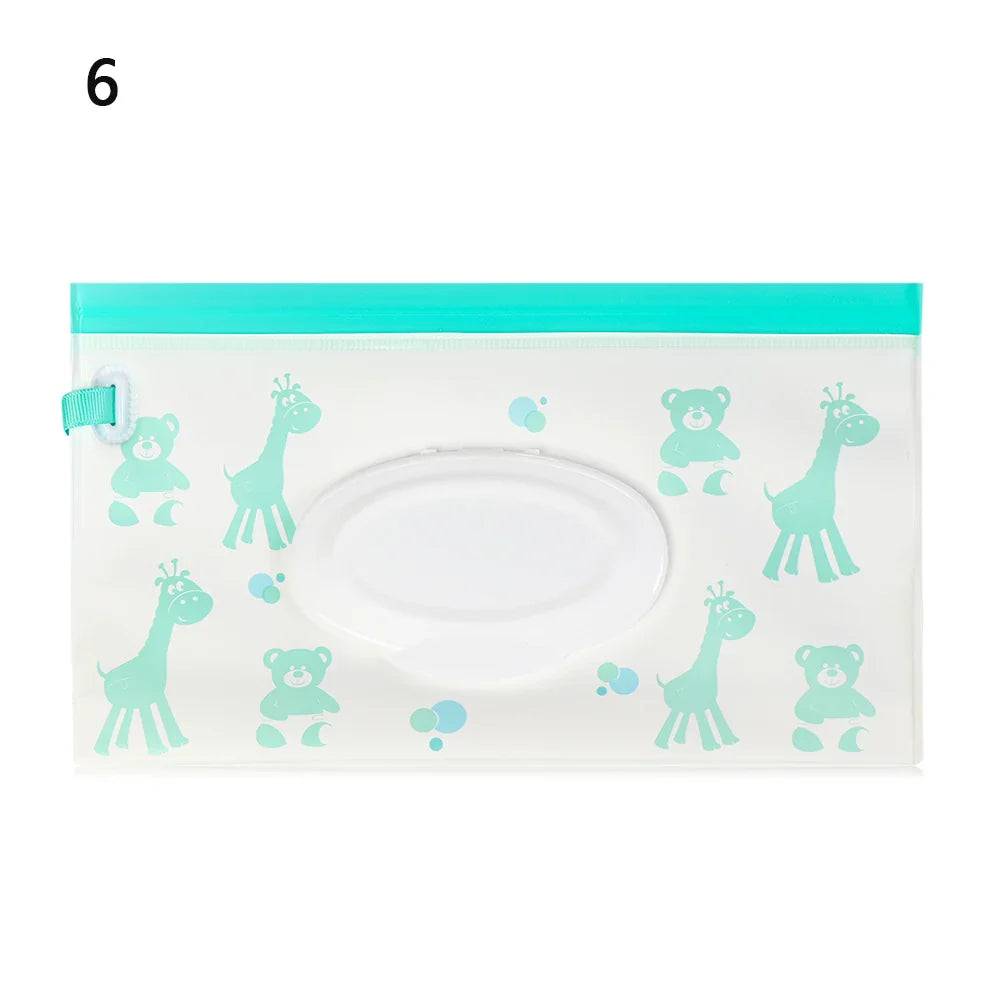 NEW Portable EVA Baby Wet Wipe Holder Case Reusable Refillable Wet Wipe Bag Tissue Box Snap-Strap Cosmetic Pouch Home Storage