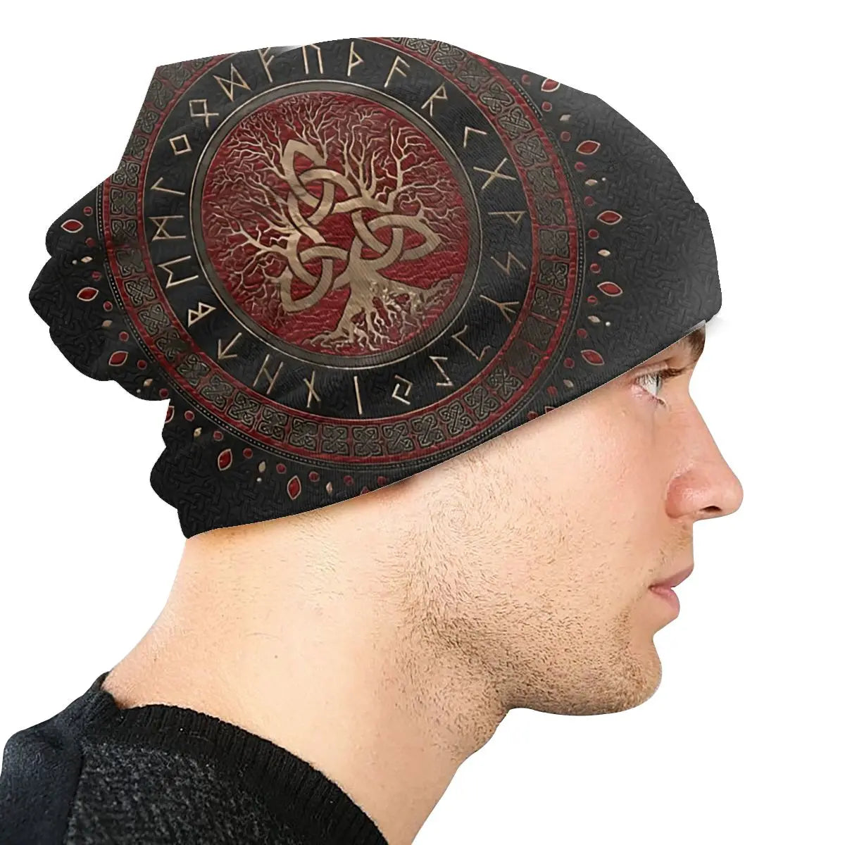 Enchanted Triquetra Tree Beanie – Mystical Comfort Meets Urban Edge for Every Bold Adventurer - Premium beanie from Lizard Vigilante - Just $18.88! Shop now at Lizard Vigilante