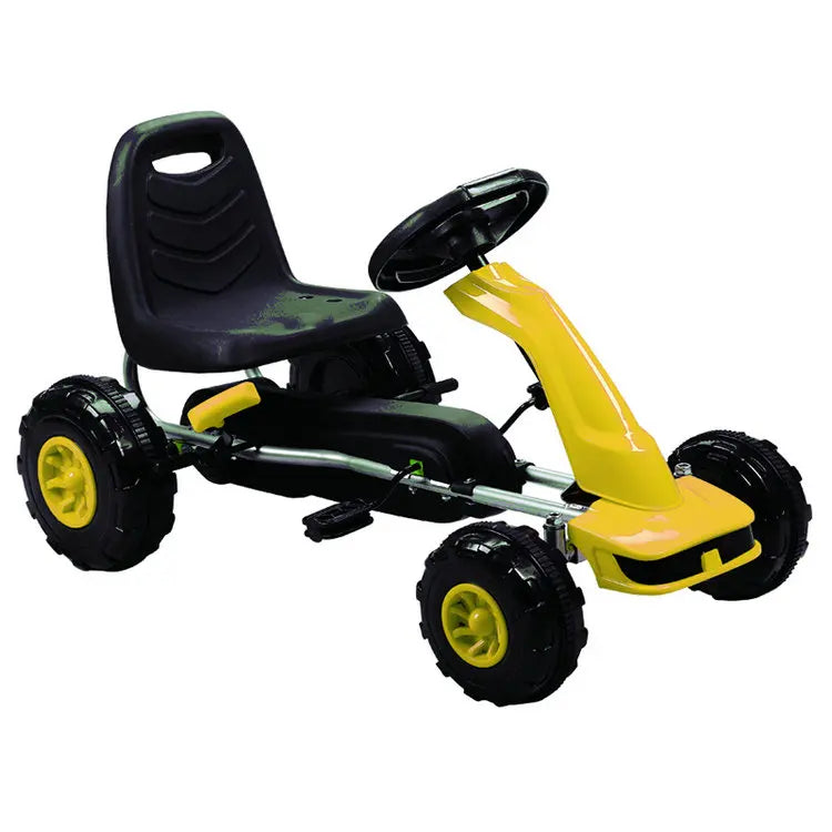 Kids 4 Wheel Ride On Car with Racing Steering Wheel, 3-8 Years Old Children Pedal Go Kart with Hand Brake - Premium 4 Wheel Go Cart from Lizard Vigilante - Just $244.38! Shop now at Lizard Vigilante