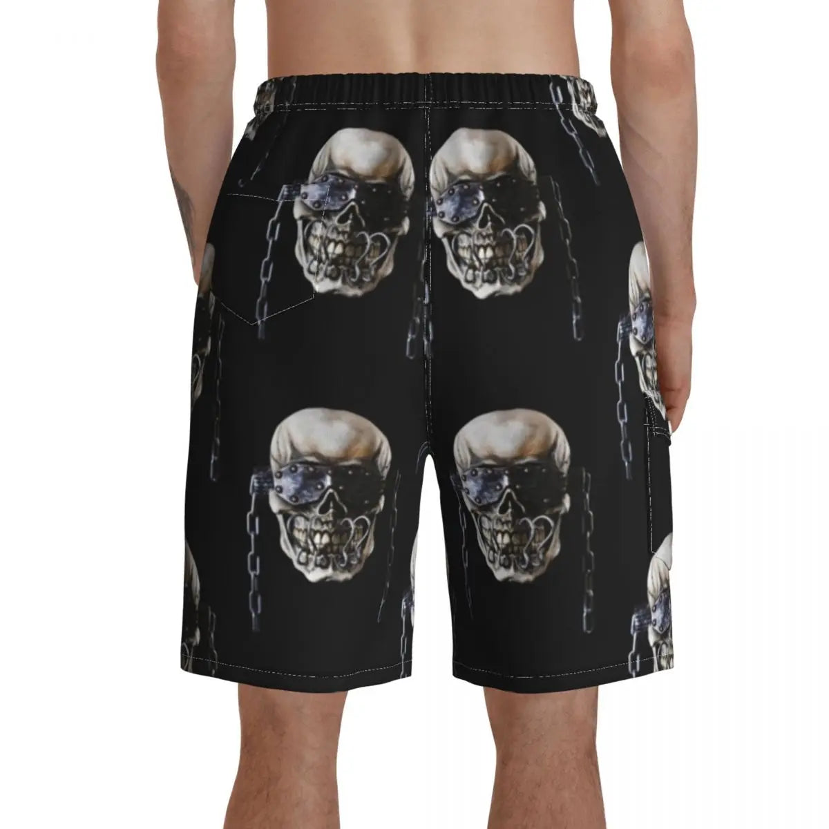 Heavy Metal Men’s Board Shorts – Polyester Swim Trunks for Beach and Summer Training