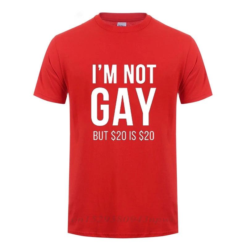 I'm Not Gay But 20 is 20 Funny T-shirt For Man Bisexual Lesbian LGBT Gay Pride Birthdays Party Gifts Cotton T Shirt - Lizard Vigilante