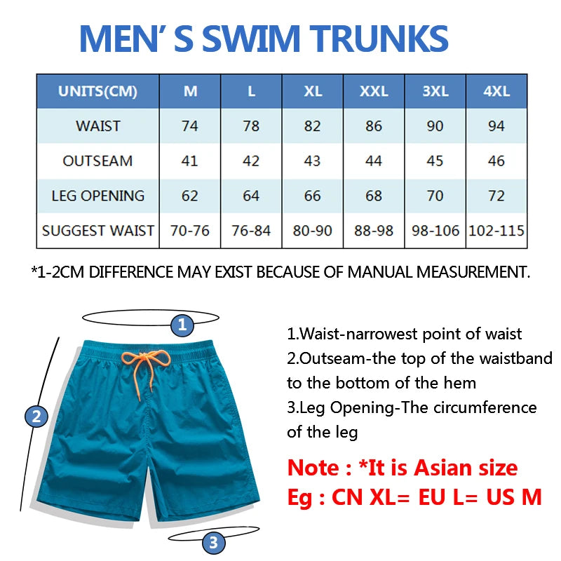 Men's Swimwear Swim Shorts Trunks Beach Board Shorts Swimming Pants Swimsuits Mens Running Sports Surfing Shorts - Lizard Vigilante