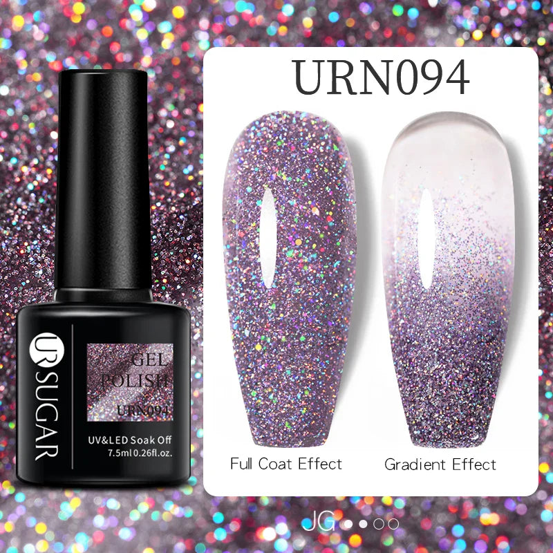 UR SUGAR 7.5ml Nude Glitter Color Gel Nail Polish Winter Warm Color Series Semi-permanent Varnish Professionals Manicure