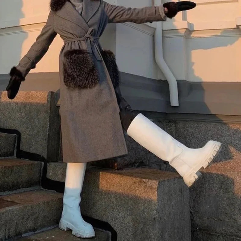 GRAVEWALKER 13: Women’s Cowhide Platform Riding Boots – Punk Leather Knee-Highs with Square Heels for Heavy Winter Impact - Premium boots from dsers - Just $252.22! Shop now at Lizard Vigilante