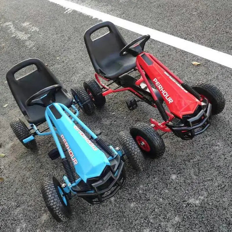 4-Wheeled Pedal Powered Go Cart With Steering Wheel & Adjustable Seat, Outdoor Off-Road Ride On Car For 3-9 Ages Boys Girls - Premium pedal cart from Lizard Vigilante - Just $305.99! Shop now at Lizard Vigilante