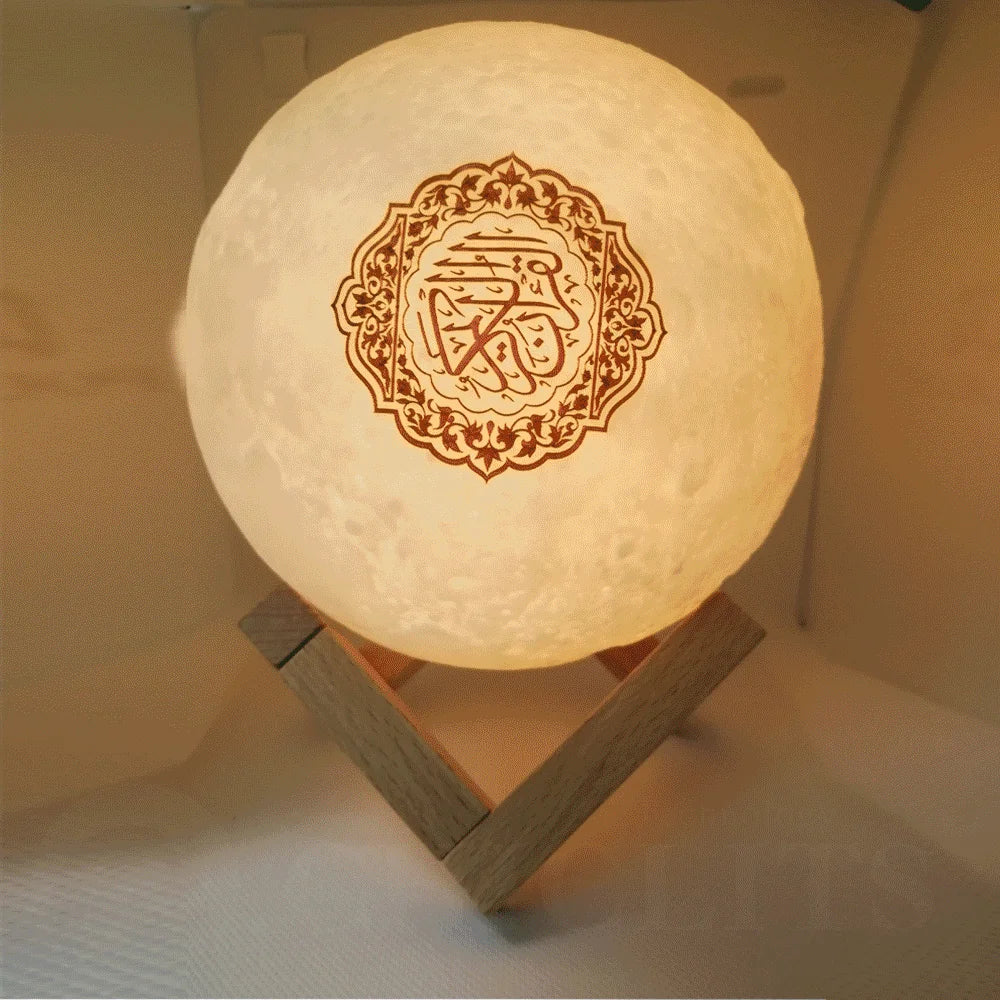Quran Bluetooth Speakers Colorful Remote Control Small Moonlight LED Night Light Moon Lamp Moonlight Wireless Quran Speaker