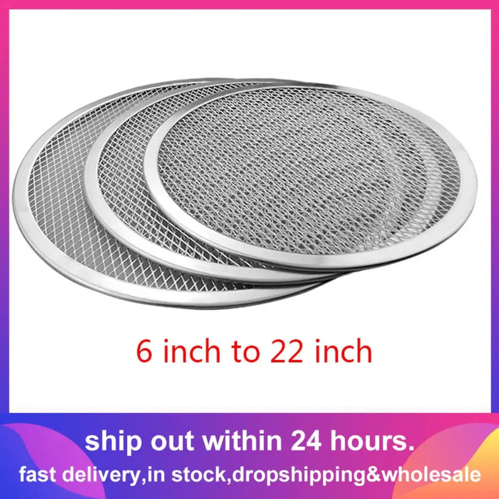 Non-Stick Aluminum Pizza Screen Pan - Seamless Baking Tray, 6-22 Inch, Eco-Friendly Metal Net Bakeware - Premium baking tray from Lizard Vigilante - Just $12.88! Shop now at Lizard Vigilante