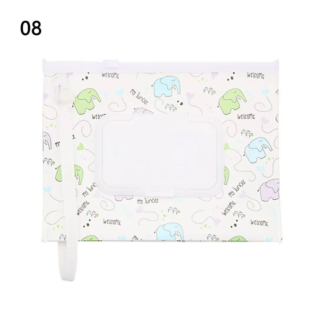 NEW Portable EVA Baby Wet Wipe Holder Case Reusable Refillable Wet Wipe Bag Tissue Box Snap-Strap Cosmetic Pouch Home Storage