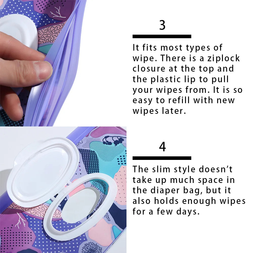 NEW Portable EVA Baby Wet Wipe Holder Case Reusable Refillable Wet Wipe Bag Tissue Box Snap-Strap Cosmetic Pouch Home Storage