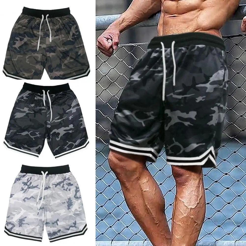 Plus Size Men's Camouflage Fitness Shorts – Quick-Dry Polyester Sports Shorts with Drawstring Waist – Casual & Comfortable Board Shorts for Active Wear - Premium shorts from Lizard Vigilante - Just $22.99! Shop now at Lizard Vigilante