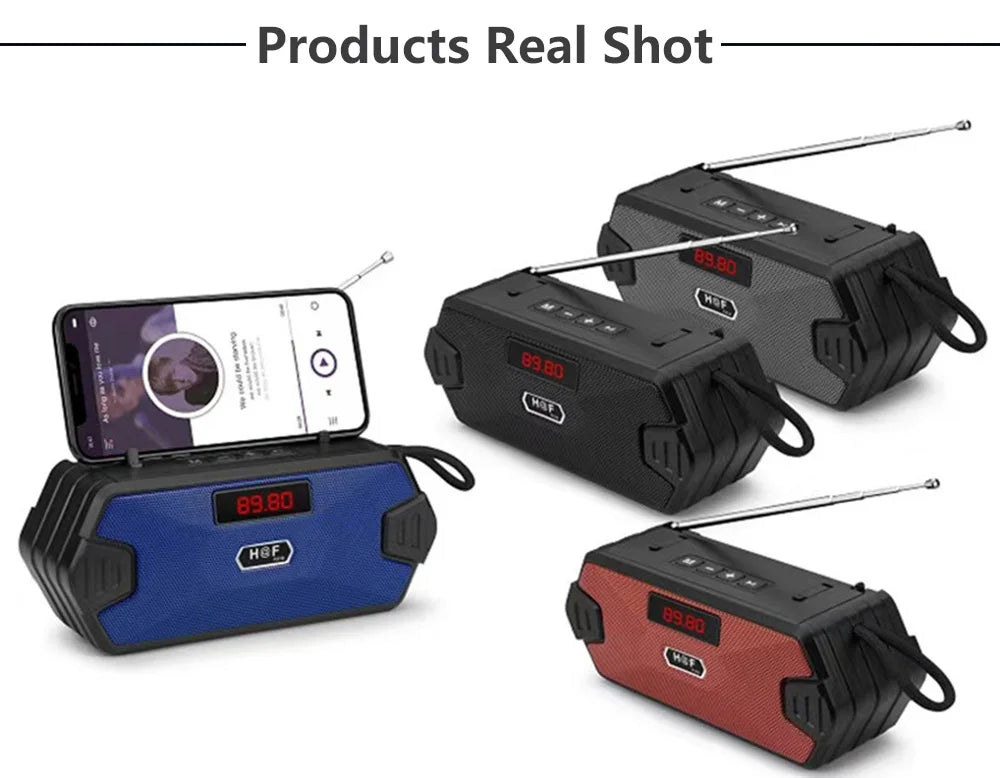 Portable Wireless Speaker Bluetooth-compatible Outdoor USB Speakers With FM Radio Receiver AUX TF MP3 Loudspeaker For Phone PC