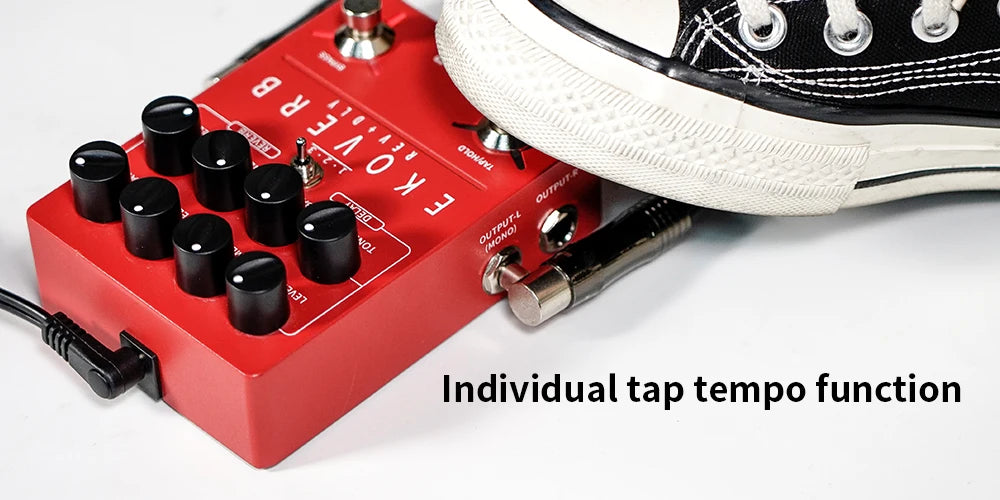 FLAMMA FS22 “Ekoverb Blood-Red Ghost” — Dual Reverb/Delay Pedal With Freeze, Trails, Tap Tempo & Stereo Mayhem