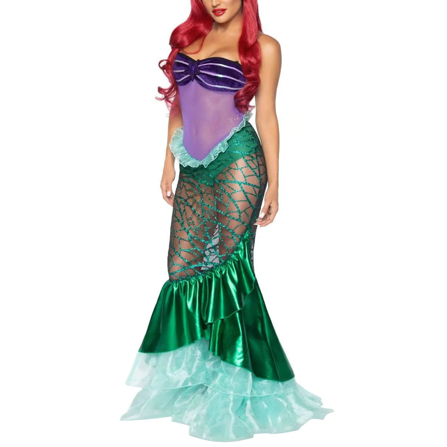 Hirigin Anime Sensual Mermaid Ariel Princess Costume – Adult Women’s Halloween Mermaid Dress - Premium Cosplay Costumes from Lizard Vigilante - Just $44.88! Shop now at Lizard Vigilante