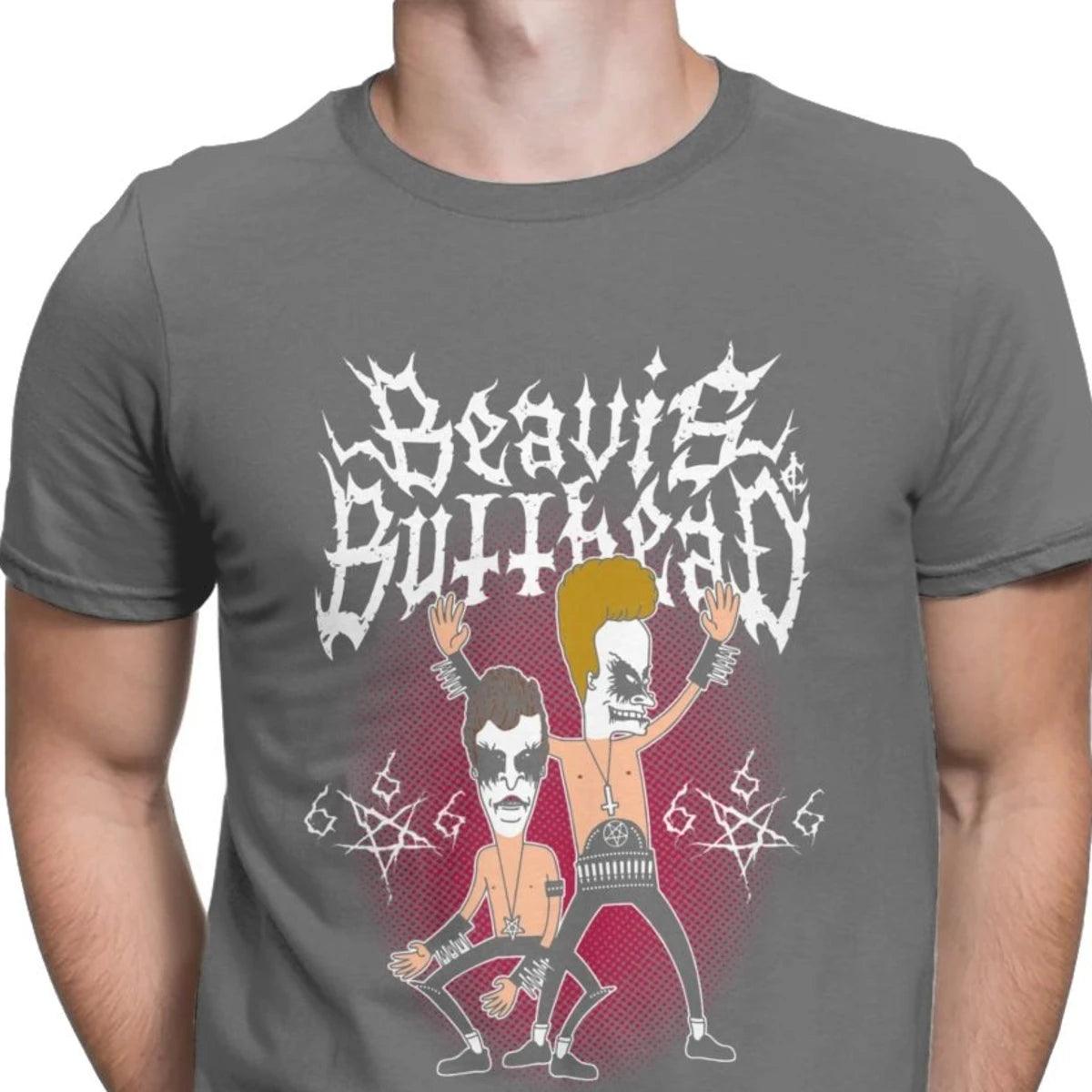 Beavis & Butt-Head Black Metal Tee | 90s Cartoon Funny Heavy Metal T-Shirt - Premium t-shirt from Lizard Vigilante - Just $23.49! Shop now at Lizard Vigilante