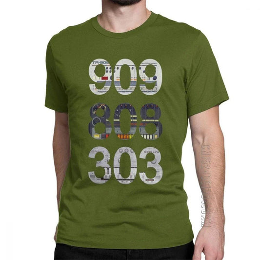 Roland 909 808 303 Classic Synth Drum Machine T Shirt Man Brand Tops Popular O Neck Pure Cotton Tees - Lizard Vigilante