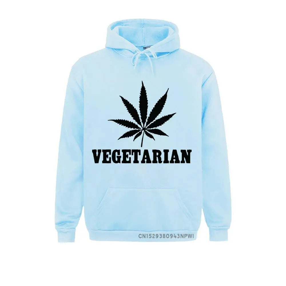 Vegetarian Weed Gift Sweatshirt for Men – Green Hemp Leaves Statement Hoodie, Funny Sportswear - Premium Long-sleeve hoodie from Lizard Vigilante - Just $34.99! Shop now at Lizard Vigilante