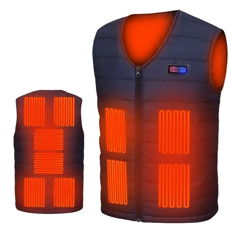 11 Area USB Heating Vest Men/Women Casual V-neck Heated Vest Smart Control Temperature Heating Jacket Cotton Coat Winter Hunting - Premium  from Lizard Vigilante - Just $35.88! Shop now at Lizard Vigilante