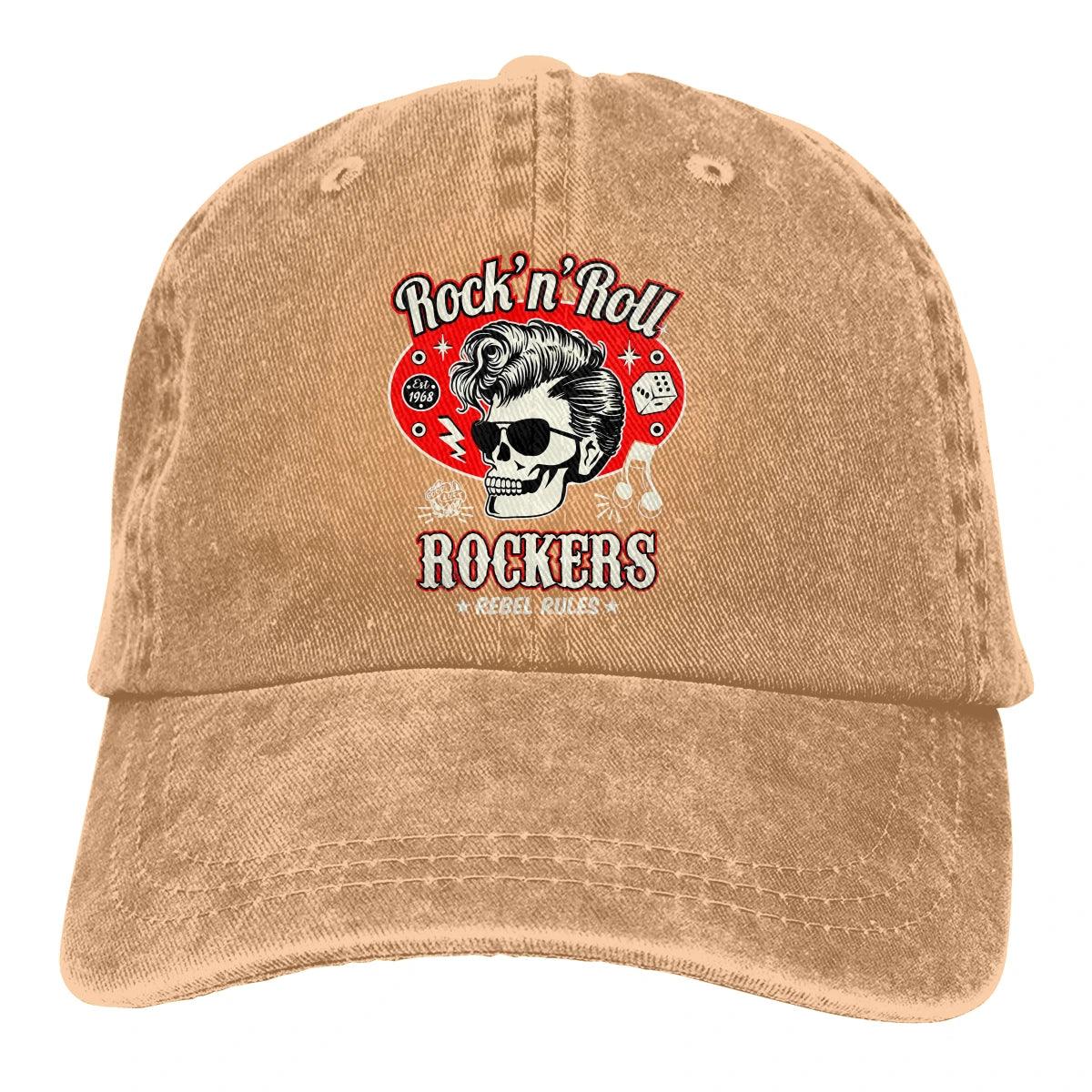 Washed Men's Baseball Cap Skull Dice Rockers Trucker Snapback Caps Dad Hat Rockabilly Rock and Roll Golf Hats - Lizard Vigilante