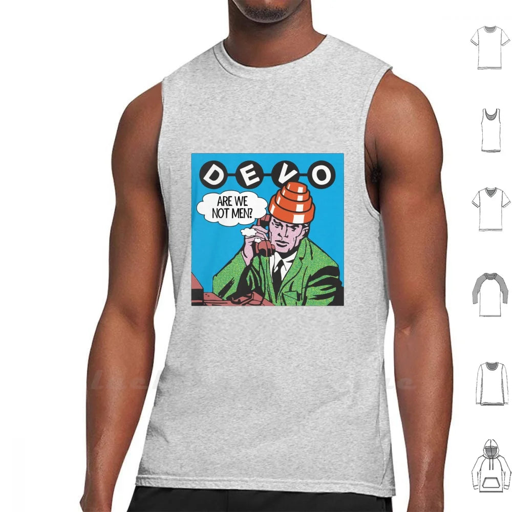 Devo Are We Not Men ? Sleeveless Tank Top Vest Cotton Devo Are We Not Men Devo Helmet Devo Hat Devo Are We Not Men Whip It New - Lizard Vigilante