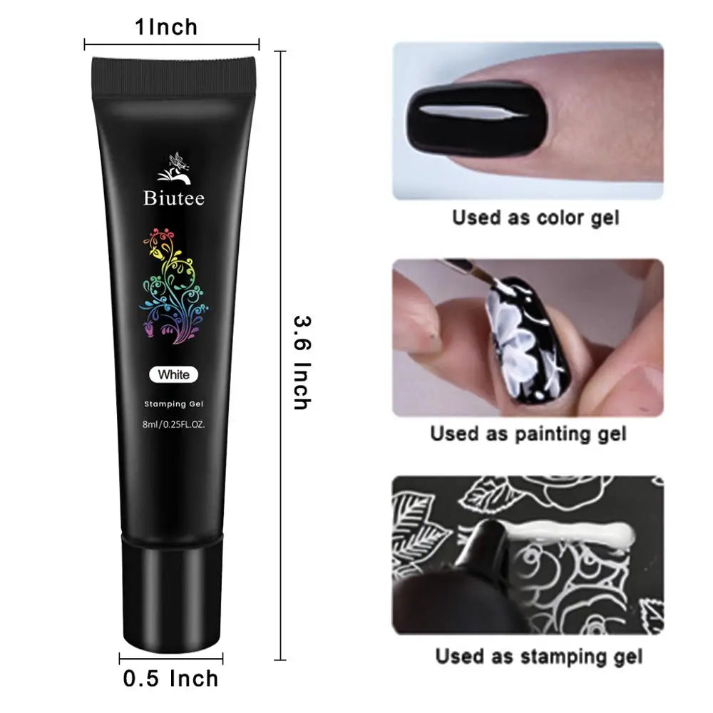 8 Colors Nail Art Stamping Gel Polish For Nail Art DIY- 8ml Stamp Print Oil UV Gel Vanish Soak Off Varnish New 2021 Manicure Gel
