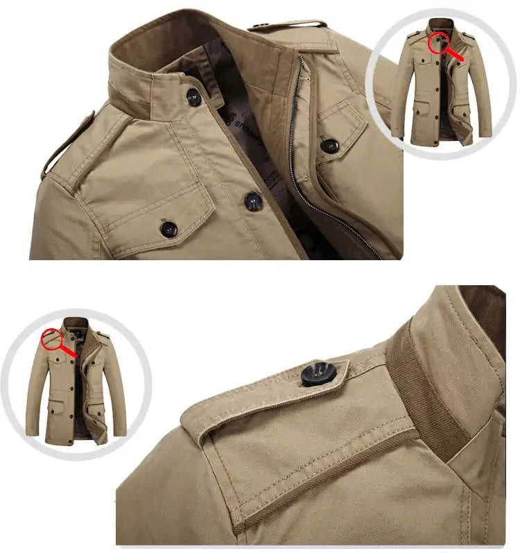 High Quality Men's Casual Jacket 6XL Male Windbreaker Oversized Cotton Classic Jackets Men Clothing Trench Coat A4F5806