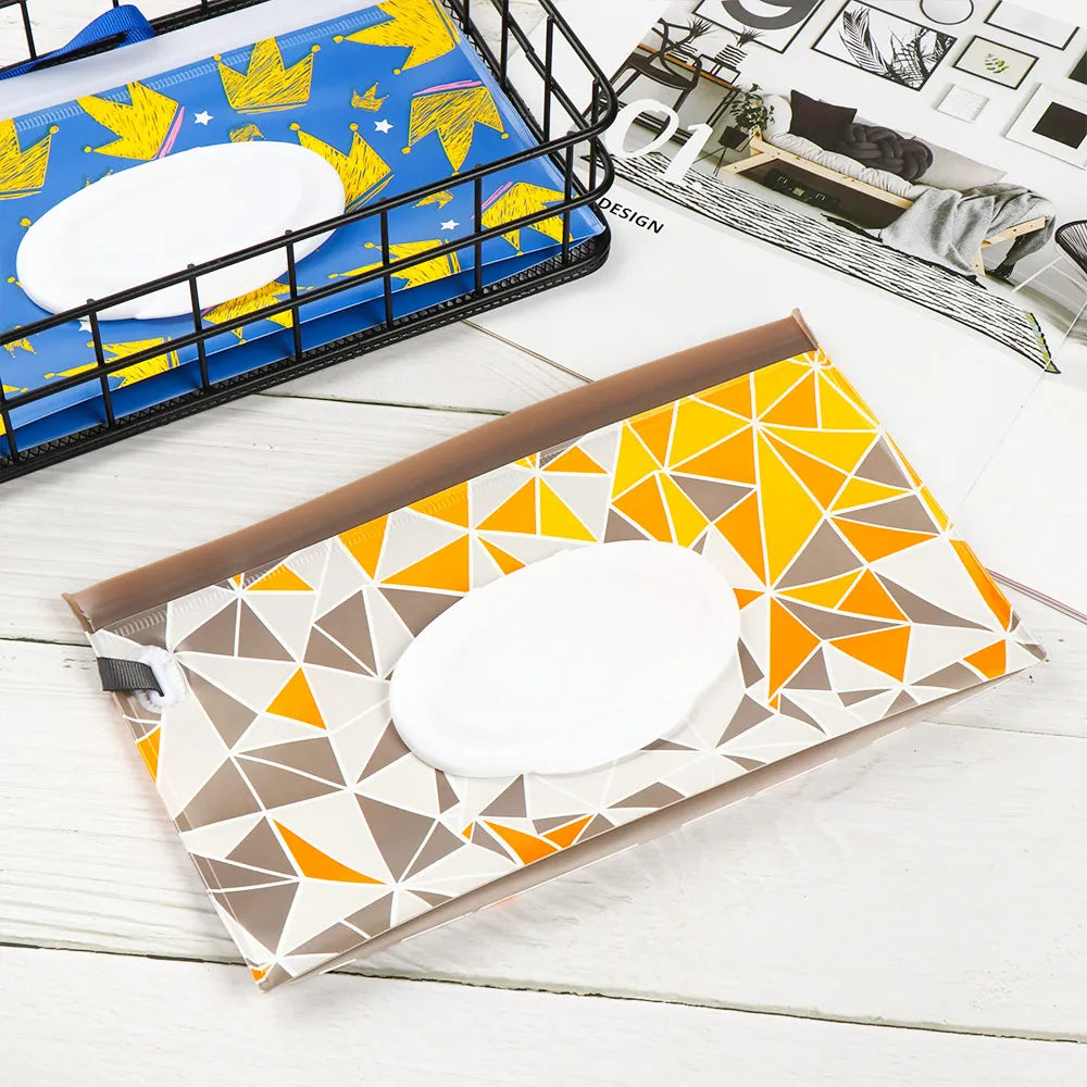 NEW Portable EVA Baby Wet Wipe Holder Case Reusable Refillable Wet Wipe Bag Tissue Box Snap-Strap Cosmetic Pouch Home Storage