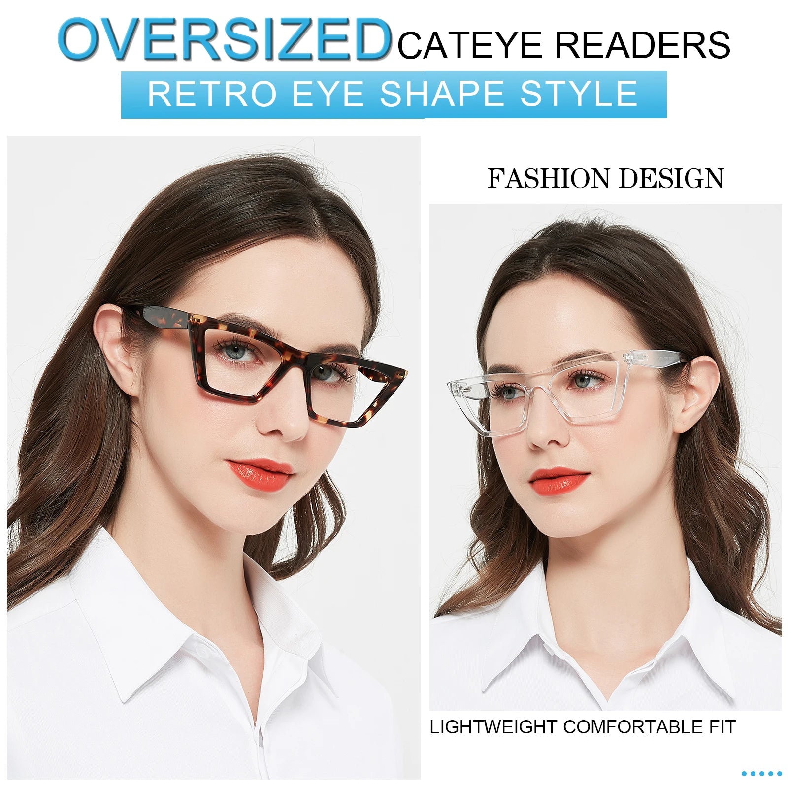 Luxury Oversized Cat Eye Reading Glasses for Women - Clear Lens Eyewear by MARE AZZURO - Premium  from Lizard Vigilante - Just $29.99! Shop now at Lizard Vigilante