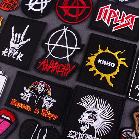 Metal Band Patches For Clothes Music Band Patch Iron On Patches On Clothes Hippie Rock Patch Punk Badge Stickers Appliques - Premium  from Lizard Vigilante - Just $2.99! Shop now at Lizard Vigilante