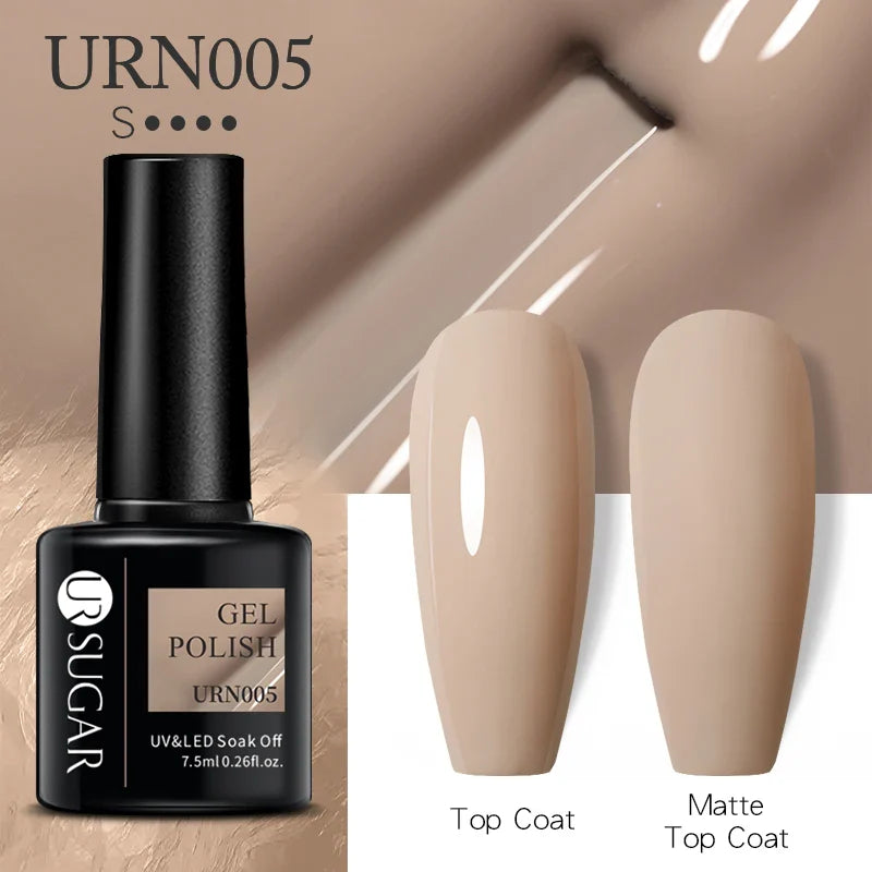 UR SUGAR 7.5ml Nude Glitter Color Gel Nail Polish Winter Warm Color Series Semi-permanent Varnish Professionals Manicure
