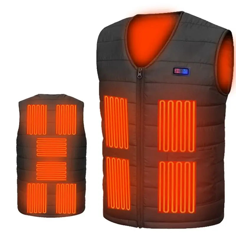 11 Area USB Heating Vest Men/Women Casual V-neck Heated Vest Smart Control Temperature Heating Jacket Cotton Coat Winter Hunting - Premium  from Lizard Vigilante - Just $35.88! Shop now at Lizard Vigilante