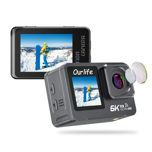 Professional Ourlife 6K 30fps 1080P 120fps sports action camera with EIS and waterproof 30 meters