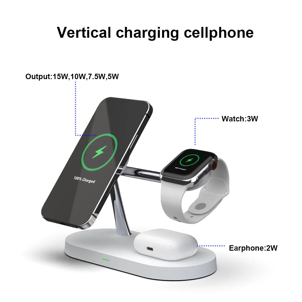 3-in-1 Wireless Charger Stand for iPhone 12/13/14/15/16, Apple Watch 4-10, AirPods 2/3/Pro – Fast Charging Station with LED Light & Charging Indicator - Premium wireless charger stand from Lizard Vigilante - Just $34.99! Shop now at Lizard Vigilante