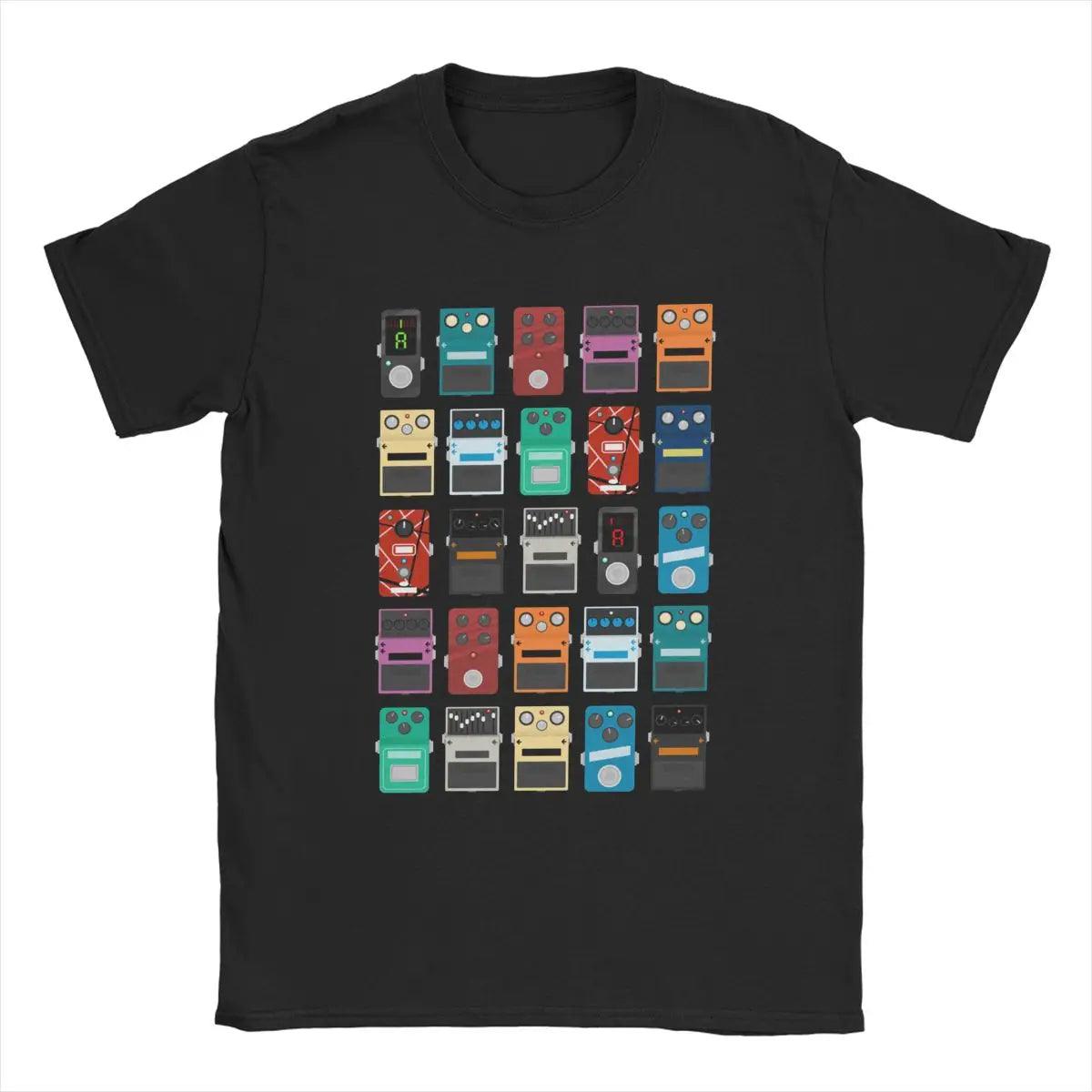 Awesome Pedal Board Guitar T-Shirts for Men Crew Neck Cotton T Shirt Music Short Sleeve Tee Shirt Big Size Clothes - Lizard Vigilante