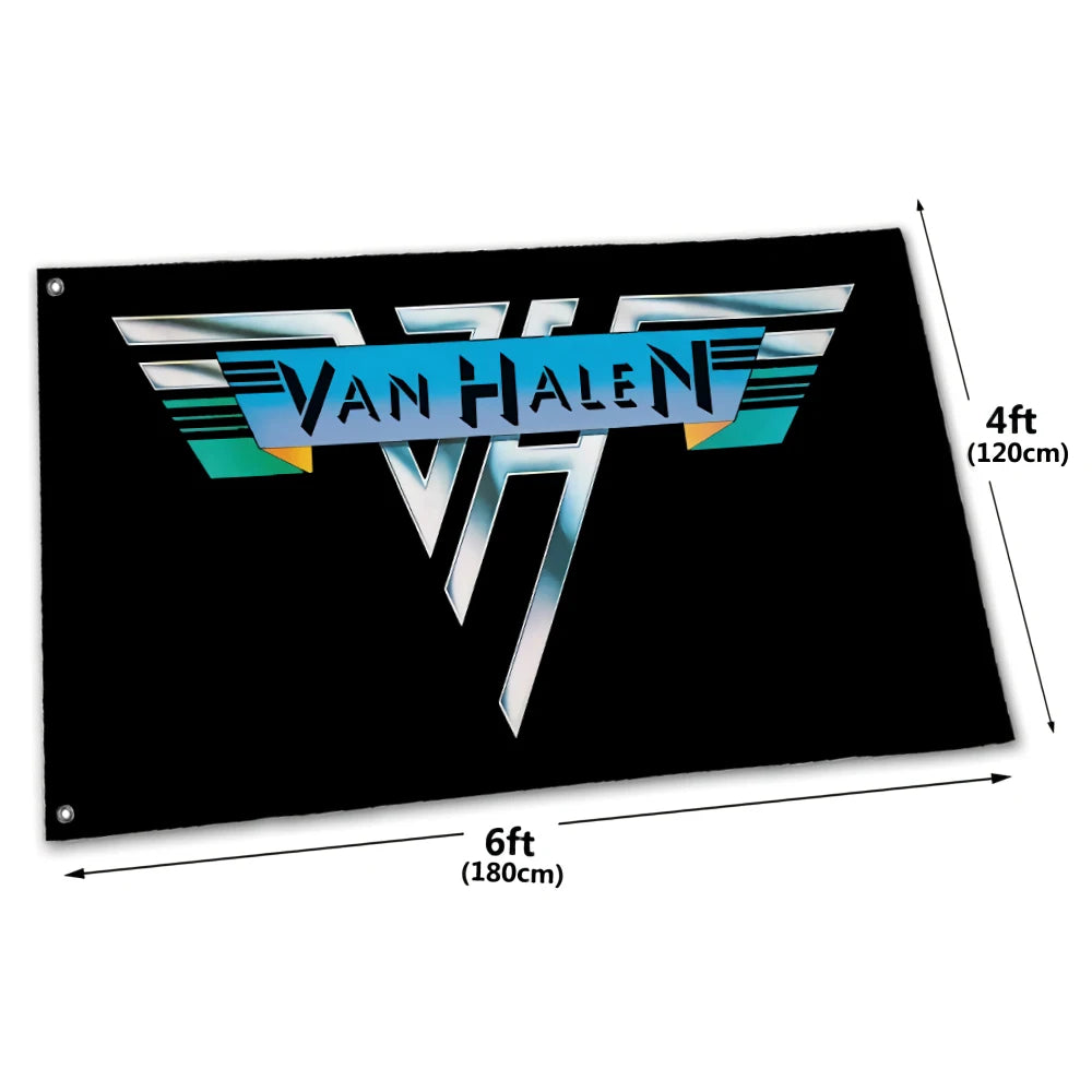 VAN HALEN Rock Band Flag – Eddie Van Halen EVH 5150 Custom Banner – 90x150cm Polyester Flag – Ultimate Tribute to Rock Legends - Premium banner from Lizard Vigilante - Just $17.99! Shop now at Lizard Vigilante