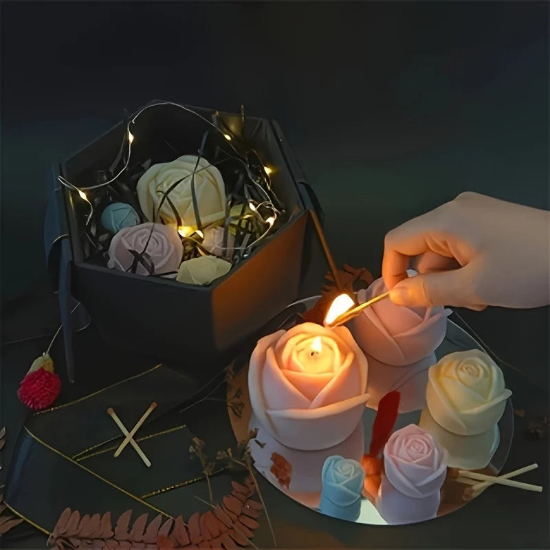 6-piece Candle Making Silicone Mold Set, Diy Accessories, Resin Art Scented Candle Mold, Home Decoration