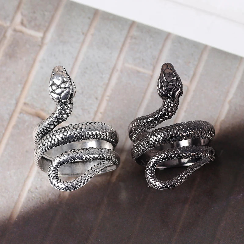 Fashion Retro Snake Ring Hip Hop Rock Men And Women Jewelry Adjustable Opening Ring - Premium  from Lizard Vigilante - Just $5.99! Shop now at Lizard Vigilante