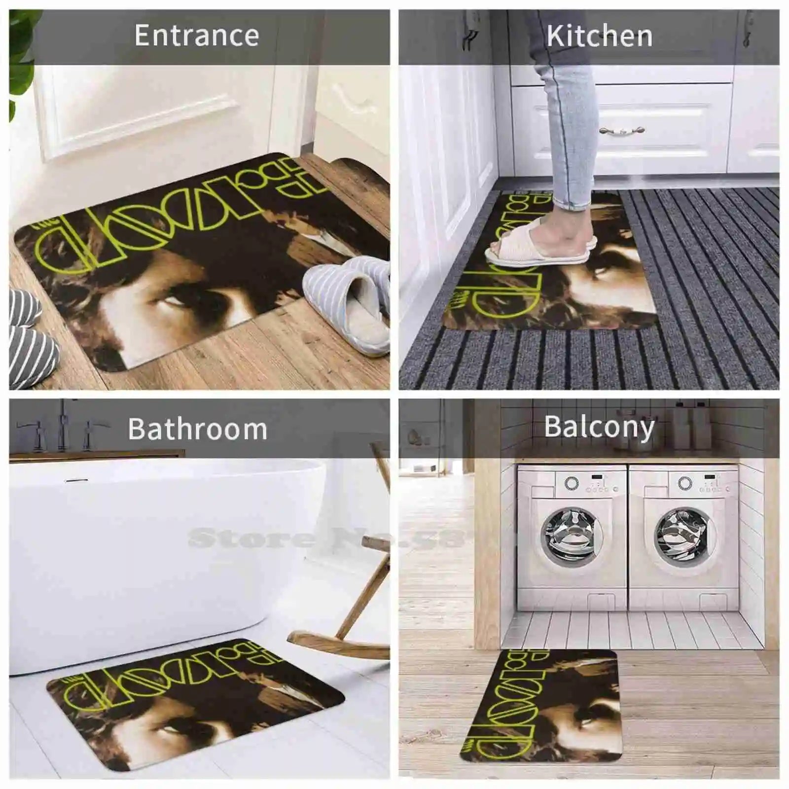 Soft Cushion Home Carpet Door Mat – Jim Morrison, Ray Manzarek, Robby Krieger, John Densmore & The Doors Inspired Rug - Premium door mat from Lizard Vigilante - Just $21.99! Shop now at Lizard Vigilante