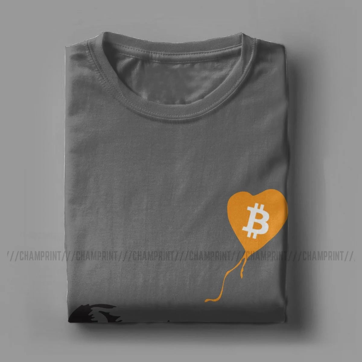 Awesome Bitcoin Balloon Girl Banksy T-Shirt For Men 100% Cotton Crypto BTC Short Sleeve Tee Shirt Graphic Clothes