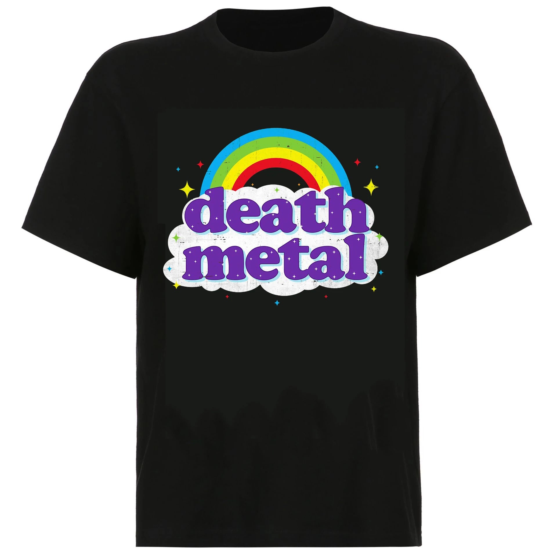 Death Metal Unicorn Black T-Shirt Women's Tees New Rainbow Graphic Tshirt Hip Hop Band Tee - Premium T-Shirt from Lizard Vigilante - Just $22.99! Shop now at Lizard Vigilante