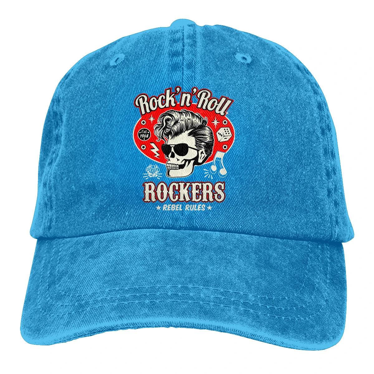 Washed Men's Baseball Cap Skull Dice Rockers Trucker Snapback Caps Dad Hat Rockabilly Rock and Roll Golf Hats - Lizard Vigilante